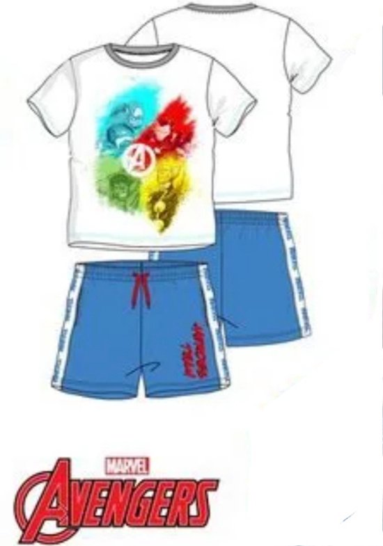 Avengers Kledingset -T-shirt + Korte broek - Maat 116