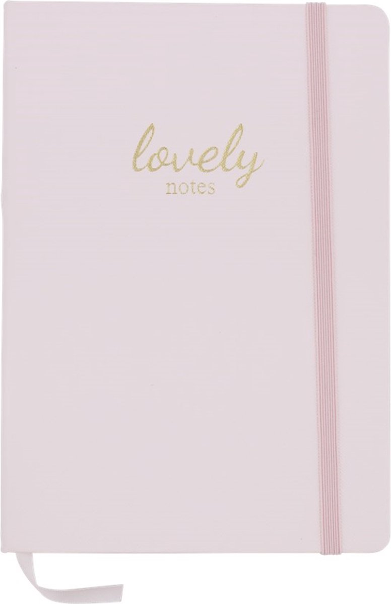 Notitie Notebook ROZE lovely notes met lijn - notitie boek 1 stuks 20.5 cm hoog - 14.5 lang / note book roze