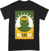 Loki Believe Lie Poster Mens T-Shirt Zwart - maat S