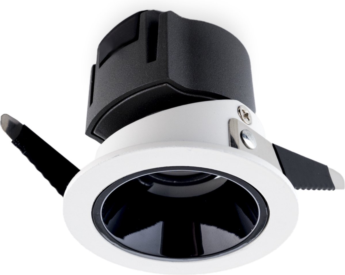 BAGZY 10x LED Verzonken Plafondlamp Inbouwspot 9W 3000k Warm Wit Rond Paneelverlichting Anti-mist Hhoogtepunt Plafond Platte Schijnwerpers voor Badkamer Keuken Hal Stage Office(Zwart