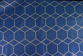 Papier - Zijdevloei - 70x50cm - 20gr/m² - Hexagon - blauw/Goud - 100 stuks