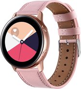 Smartwatch bandje - Geschikt voor Samsung Galaxy Watch 5 (incl. Pro) en Galaxy Watch 4, Watch 3 41mm, Active 2, 20mm horlogebandje - PU Leer strak- Fungus - Roze