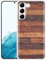 Galaxy S22+ Hoesje Houten planken - Designed by Cazy