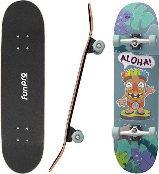 ik zal sterk zijn Aan het water kleuring funpro Skate 21 skateboard klein - voor kinderen & tieners - 7-laags  esdoornhout -... | bol.com