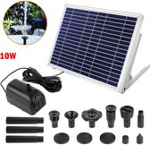 Fontein op zonne-energie - 10W - 1350 L/H - Waterval - Zonnepaneel - Met mondstuk - Waterpompset - Voor tuinvijver - Vogelbad