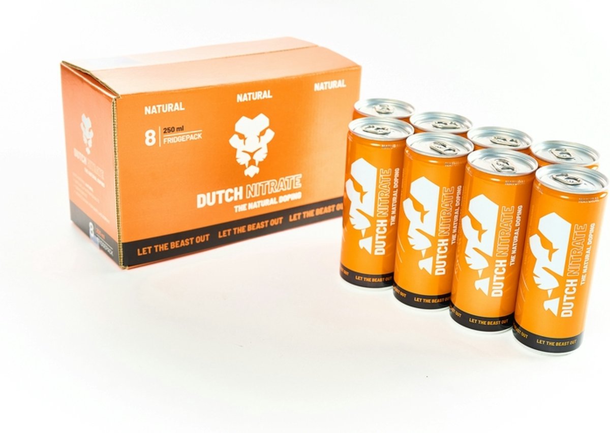 Dutch Nitrate - Natural - 8-pack - Energy drink - Vegan - Zonder cafeïne