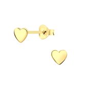 Joy|S - Zilveren hartjes oorbellen - 5 mm - massief - 14k goudplating