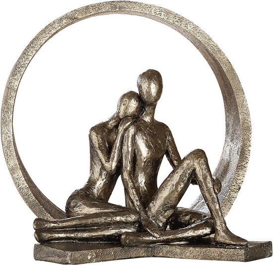 Sculpture amour un arc à la relation couleur or bronze