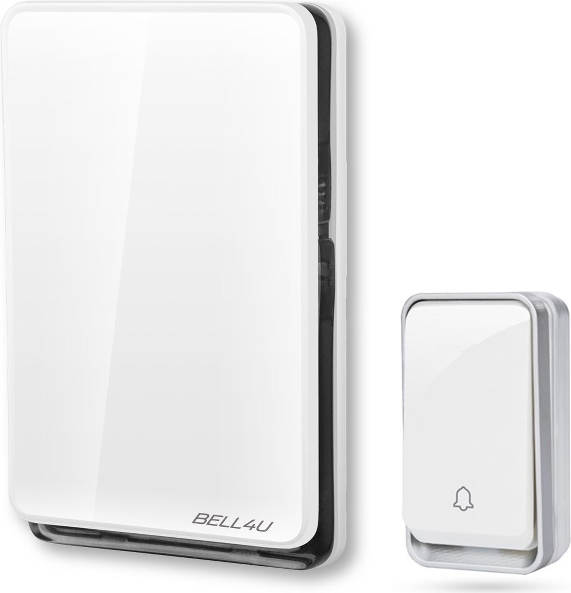 Bell4U - Draadloze deurbel met 1 ontvanger - Wit - Waterdichte deurbelset - Batterijen zijn niet nodig - Mooi design