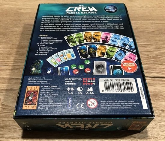 999 Games - De Crew Missie Diepzee - Kaartspel - Werk samen en win - 30 verschillende missies - Gezelschapsspel - Klein cadeautje