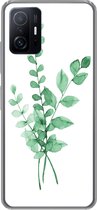 Geschikt voor Xiaomi 11 Lite 5G NE hoesje - Waterverf - Bladeren - Planten - Siliconen Telefoonhoesje