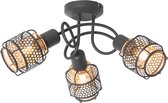 QAZQA noud - Design Plafondlamp - 3 lichts - Ø 50 cm - Zwart -  Woonkamer | Slaapkamer | Keuken