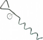 grondanker spiraal hondenpin 35 cm staal zilver