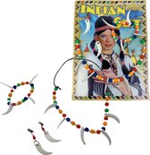 Indianen verkleed accessoires set – 4 delig indiaan themafeest