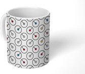 Mok - Koffiemok - Patronen - Cirkel - CD - Wit - Mokken - 350 ML - Beker - Koffiemokken - Theemok