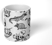 Mok - Koffiemok - Patronen - Jungle - Dieren - Luiaard - Mokken - 350 ML - Beker - Koffiemokken - Theemok