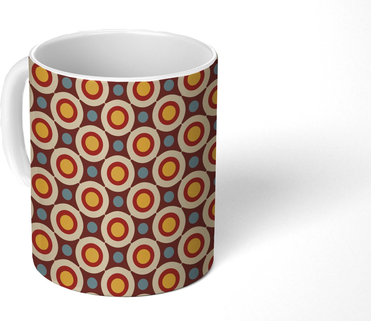 Mok - Koffiemok - Retro - Vintage - Design - Cirkel - Mokken - 350 ML - Beker - Koffiemokken - Theemok