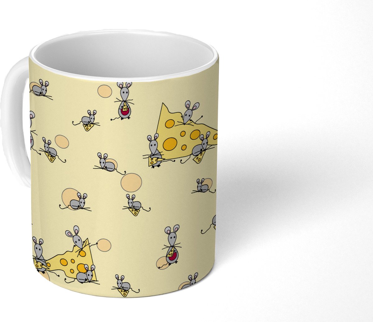 Mok - Koffiemok - Kaas - Dieren - Patronen - Muizen - Mokken - 350 ML - Beker - Koffiemokken - Theemok