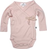 Lille Barn - Overslagromper lange mouw met lintje - merino wol - Sepia rose - maat 50