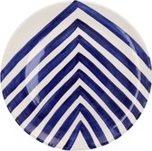 Casa Cubista  - Dinerbord met chevronpatroon blauw 27cm - Dinerborden