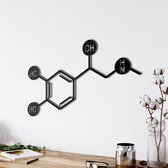 Wanddecoratie | Adrenaline Molecuul / Adrenaline Molecule decor | Metal - Wall Art | Muurdecoratie | Woonkamer |Zwart| 45x26cm