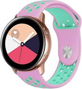Siliconen Smartwatch bandje - Geschikt voor  Samsung Galaxy Watch Active sport band - roze/aqua - Strap-it Horlogeband / Polsband / Armband