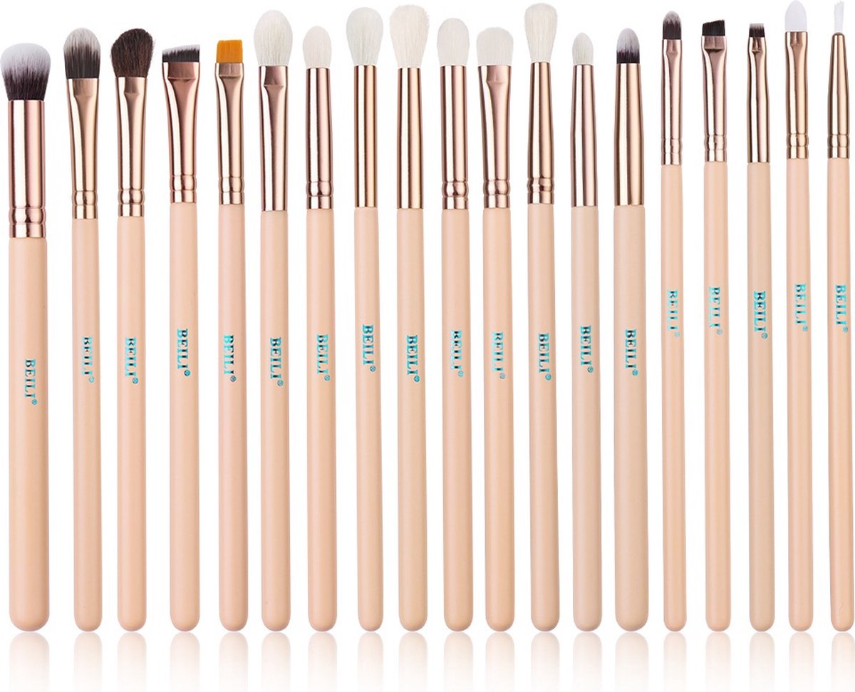 Beili Professionele make up kwasten set - 19 delig - Met oogschaduw kwasten