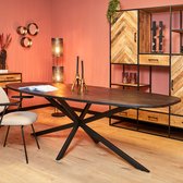 Eetkamertafel Mia - Houten tafel zwart - eettafel ovaal 240 cm
