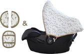 Wallabiezzz Maxi Cosi Zonnekap en Gordelhoes baby - Geschikt voor autostoel - Taupe