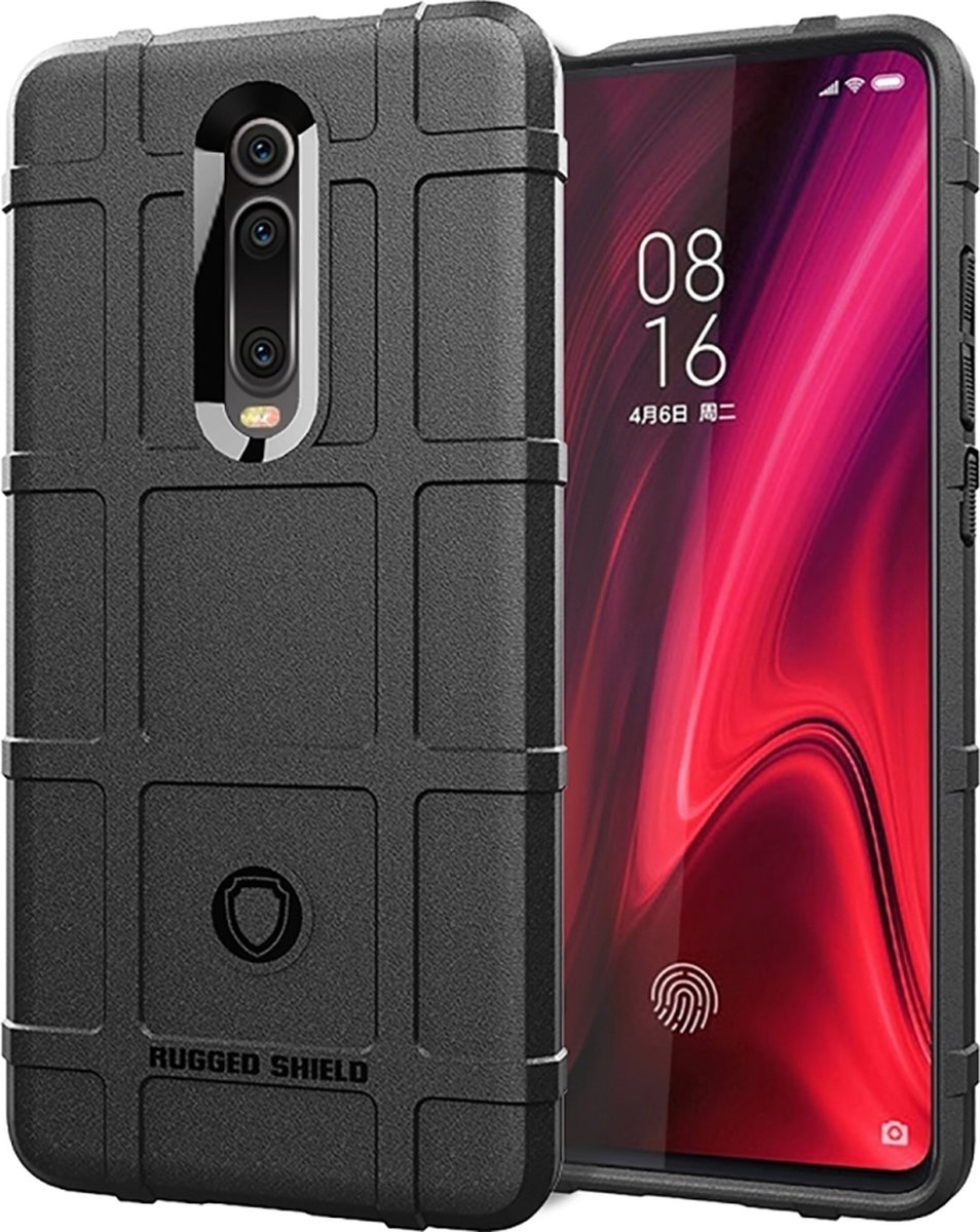 Mobigear Hoesje geschikt voor Xiaomi Mi 9T Pro Telefoonhoesje Flexibel TPU | Mobigear Rugged Shield Backcover Shockproof | Schokbestendig Mi 9T Pro Telefoonhoesje | Anti Shock Proof - Zwart