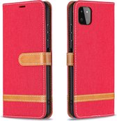 iPhone SE 2022 Vintage Book Case Hoesje - stof - Bookcase - Pasjeshouder - Magnetisch - Apple iPhone SE 2022 - Rood