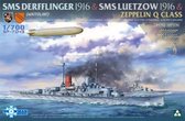 1:700 Takom SP7043 SMS Derfflinger 1916 & SMS Luetzow 1916 & Zeppelin Q Class Plastic Modelbouwpakket