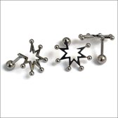 Helixpiercing dots zilver kleur links