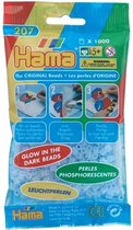 Hama Strijkkralen 1000 Stuks Blauw Glow