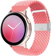Nylon bandje gevlochten Roze geschikt voor Samsung Galaxy Watch Active/Active 2