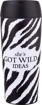 Altom Design isolerende drinkfles en thermosbeter - Waterfles - Isoleerfles - Thermosfles - Zebra print - BPA vrij - 400 ML - Roestvrij staal
