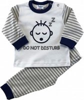 babypyjama do not disturb grijs/wit maat 86/92