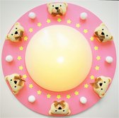 Funnylight baby en kids lamp ïk zag 6 beren..." LED 40cm plafonniere roze met lieve beren voor de kids slaapkamer