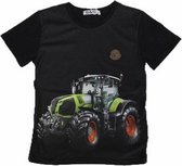 S&c Tractor / Trekker Shirt - Korte Mouw - Claas - H216 -  Zwart - Maat 134/140