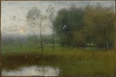 Kunst: George Inness, New Jersey Landscape, 1891, Schilderij op canvas, formaat is 30X45 CM