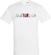 T-shirt AMSTERDAM rood wit rood| Amsterdam skyline | leuke cadeaus voor mannen | Wit | maat XS