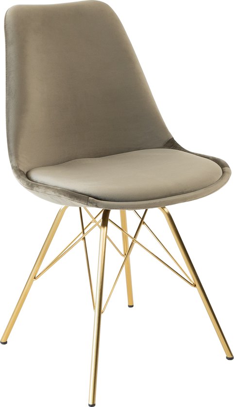 Kick Kuipstoel Velvet Taupe - Goud Frame