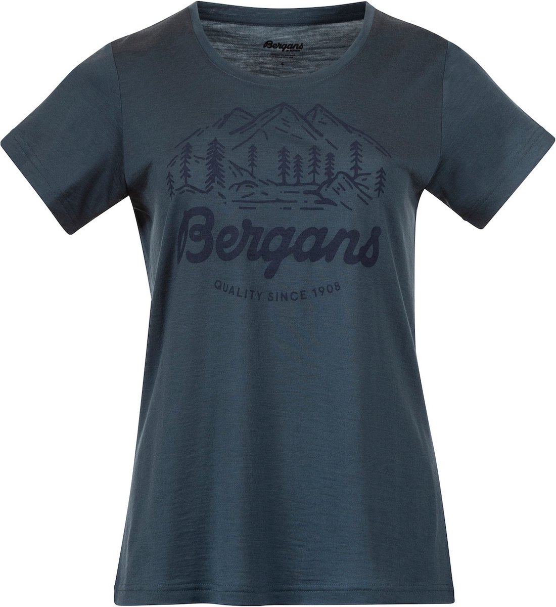 Graphic Wool Tee Dames - Orion Blue