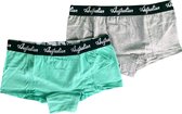 Australian Dames boxers Munt Groen-Grijs 2-Pack maat L