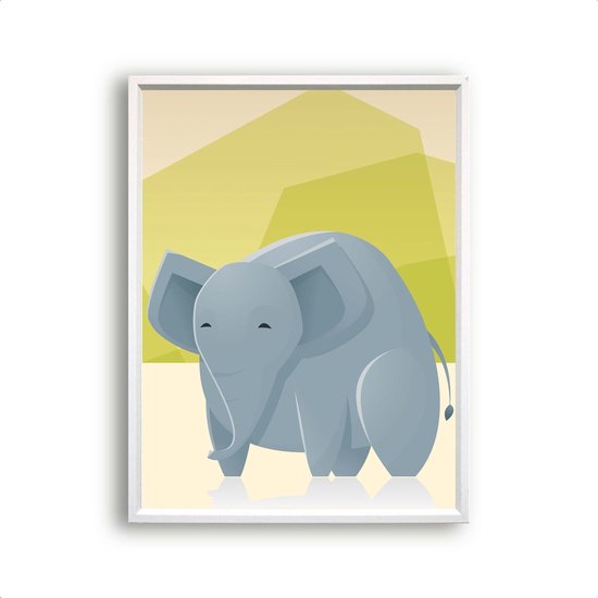 Schilderij  Dikke olifant - safari / Jungle / Safari / 50x40cm