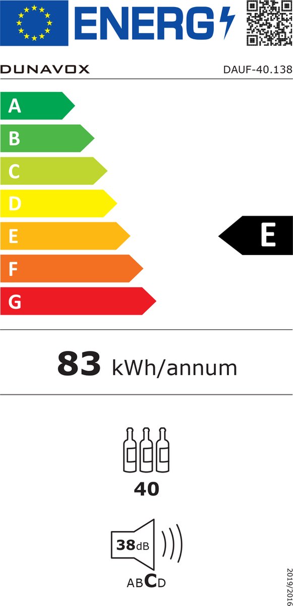Dunavox Sera-40 Wijnkoelkast - DAUF-40.138B - 1 Zone - afbeelding 2