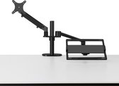 Bol.com Ergoline Gasveer Laptop Monitorarm - 2 Schermen - Aluminium - Verstelbaar - 11 tot 17 inch - Zwart aanbieding