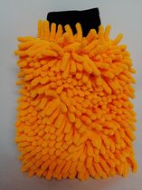 Washandschoen Microvezel - Auto washandschoen - Schoonmaak - 17 x 19 cm - Elastieken Boord - Dikke Kwaliteit - Oranje