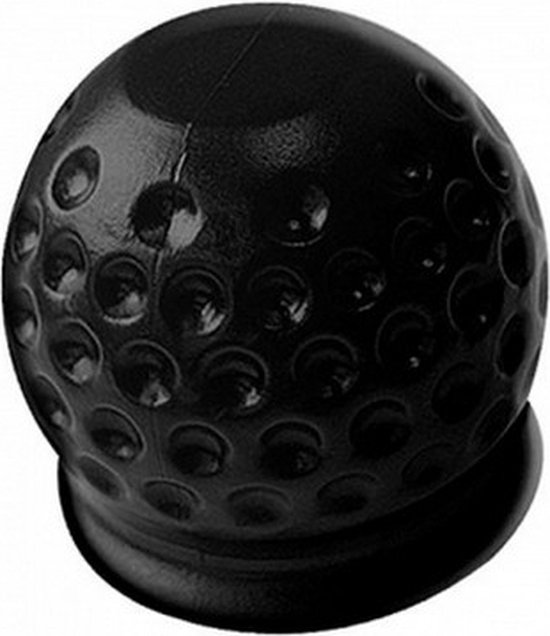 trekhaakdop Golfbal kunststof 7 cm zwart in blister