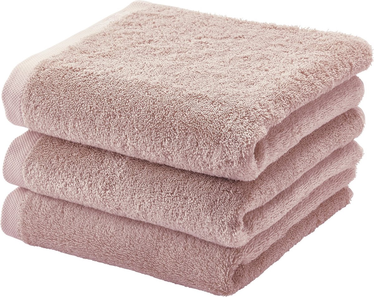 Aquanova handdoek London - 55x100 cm - Set van 3 - Dusty Pink
